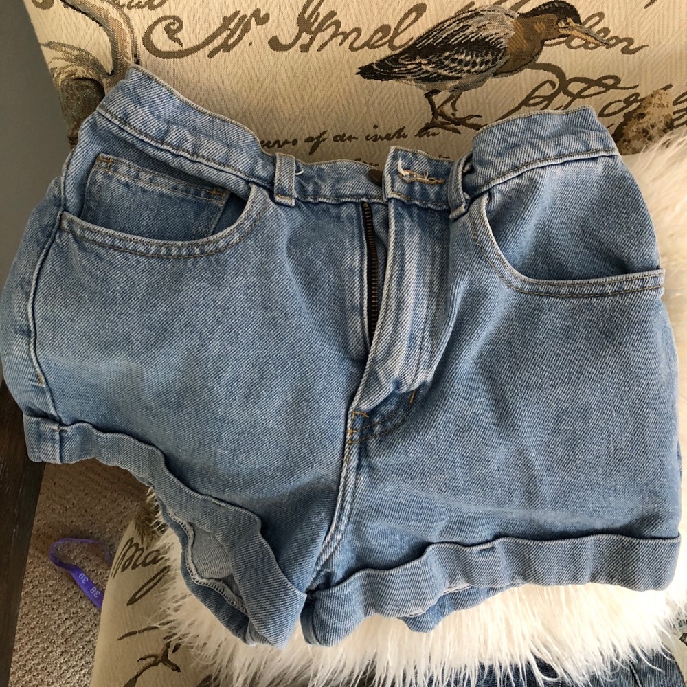 AMERICAN APPAREL high waisted denim shorts